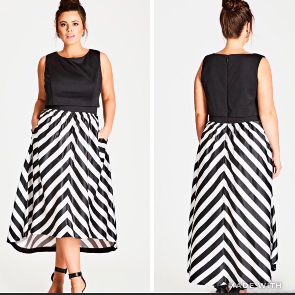 NWT City Chic High-Low Satin Dress.